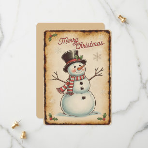 God jul Snögubbe Helgdag Card Spara Datumet