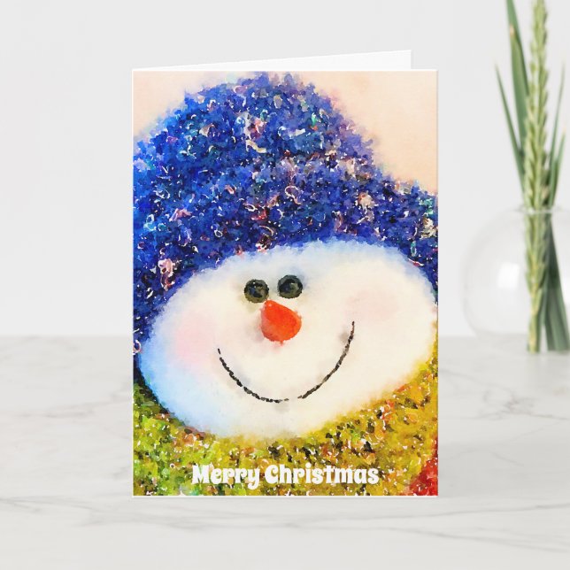 God jul Snögubbe Helgdag Kort (Framsida)