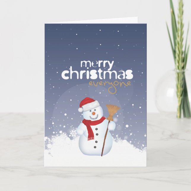 God jul Snögubbe Helgkort (Framsida)