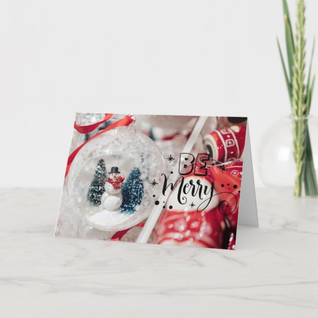 God jul Snögubbe Helgkort (Framsida)