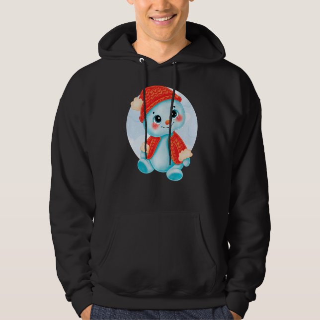 God jul Snögubbe Hoodie (Framsida)