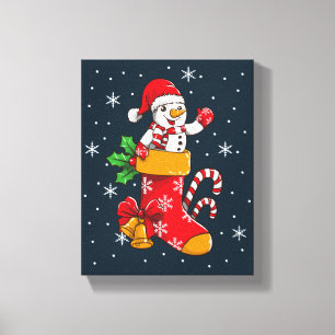 God jul Snögubbe i lager Canvastryck