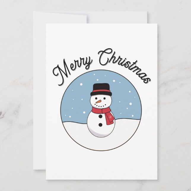 God jul Snögubbe Julkort (Framsida)