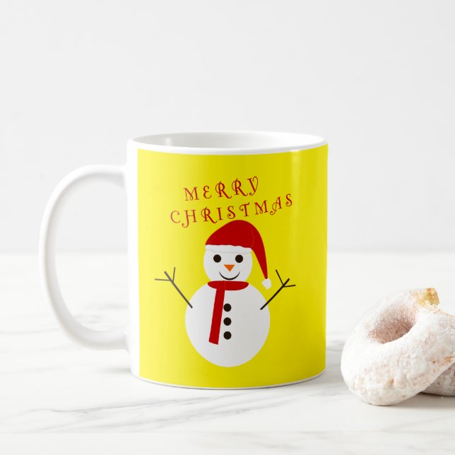 God jul Snögubbe Kaffemugg (Med munk)