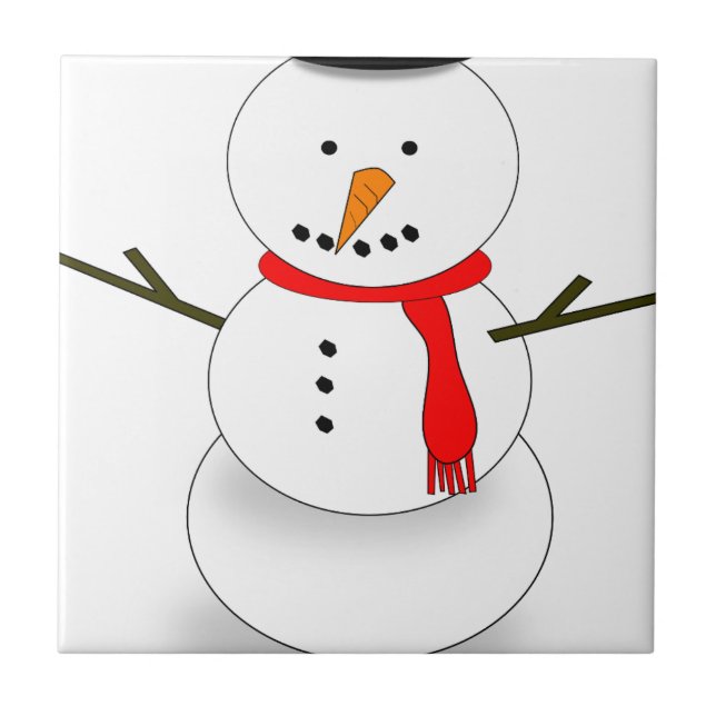 God jul Snögubbe Kakelplatta (Framsidan)