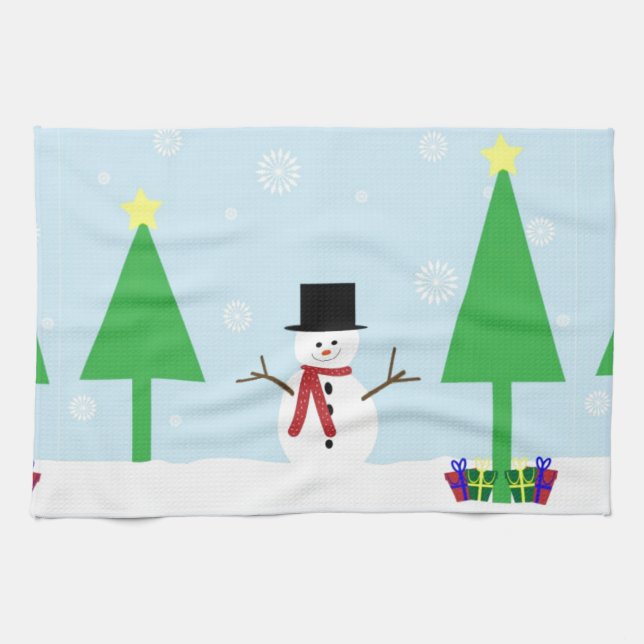 God jul Snögubbe Kökshandduk (Horisontell)