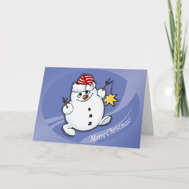 God jul Snögubbe-kort Helgkort (Framsida)