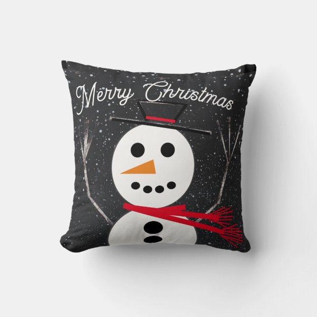 God jul Snögubbe Kudde (Framsida)