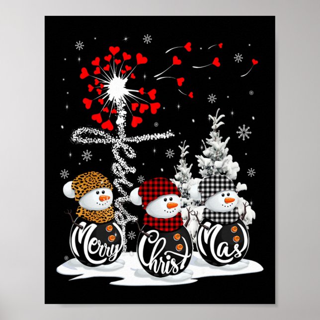 God jul Snögubbe Leopard Buffalo Red Play Poster (Framsidan)