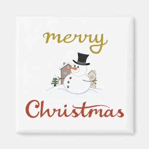 God jul+Snögubbe Magnet