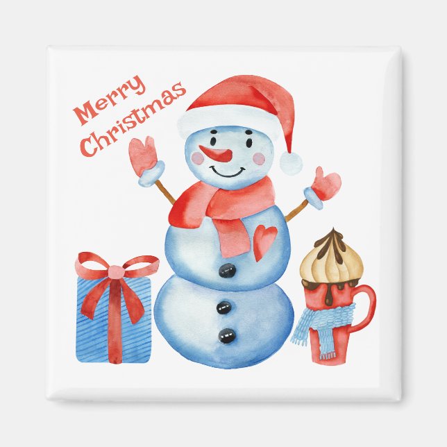 God jul snögubbe magnet (Framsidan)