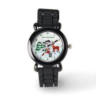 God jul! Snögubbe med vänner Armbandsur
