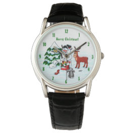 God jul! Snögubbe med vänner Armbandsur