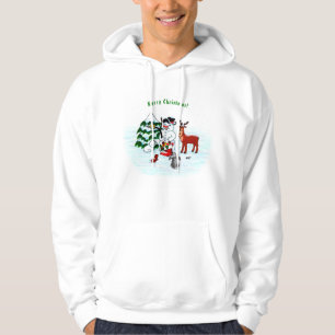 God jul! Snögubbe med vänner Hoodie