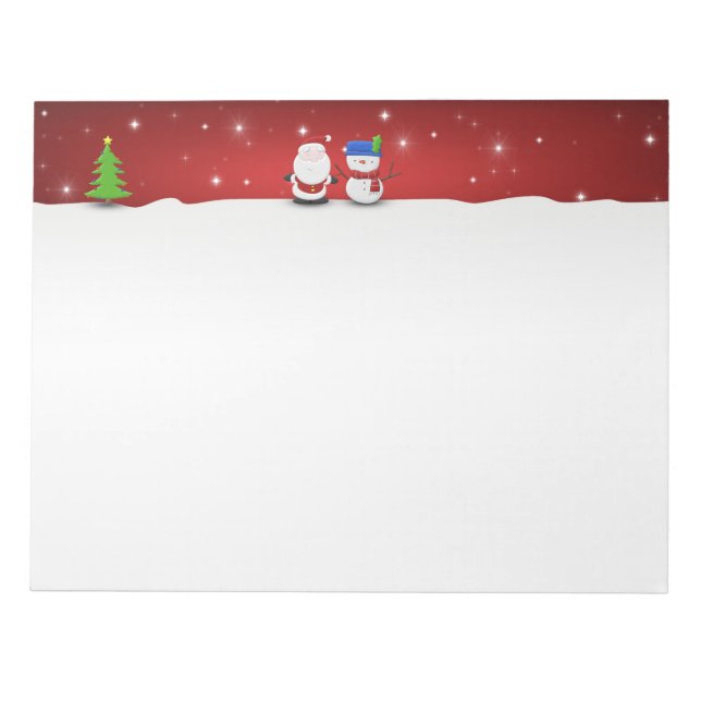 God jul Snögubbe och Santa Tomten Anteckningsblock (Framsida)