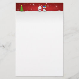 God jul Snögubbe och Santa Tomten Brevpapper