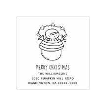 God jul Snögubbe och Stars Editable Adress