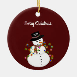 God jul Snögubbe Personlig Julgransprydnad Keramik
