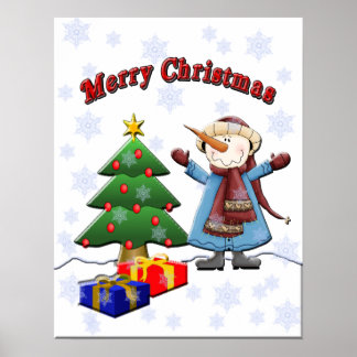 God jul Snögubbe Poster