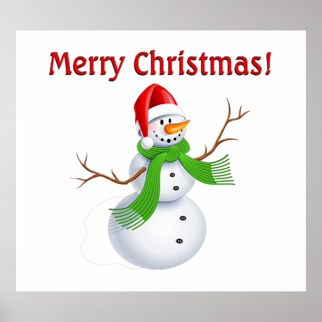 god jul Snögubbe Poster (Framsidan)