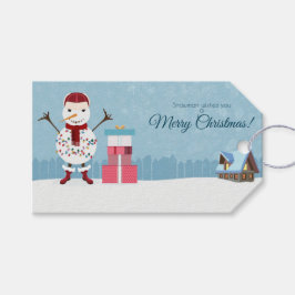 God jul Snögubbe Presentetikett
