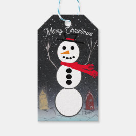 God jul Snögubbe Presentetikett