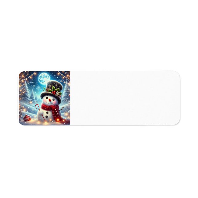 God jul Snögubbe Returadress Etikett (Framsidan)