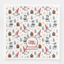 God jul Snögubbe Snöflingor Monogram