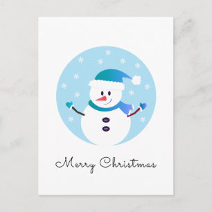God jul Snögubbe Snöflingor Vykort