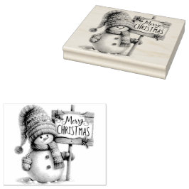 God jul Snögubbe Stämpel