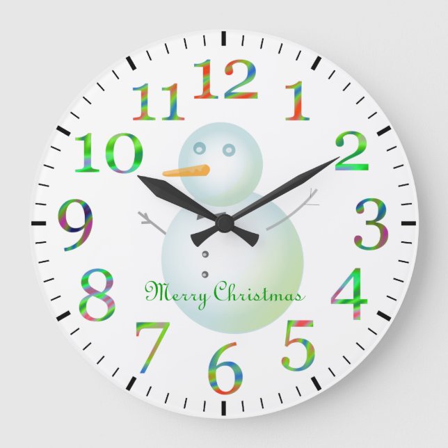 God jul Snögubbe Stor Klocka (Framsida)