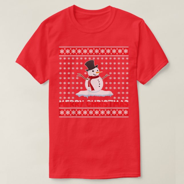 God jul Snögubbe T-Shirt (Design framsida)