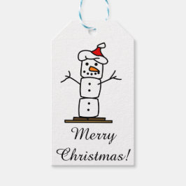 God jul Snögubbe till/från-etikett Presentetikett