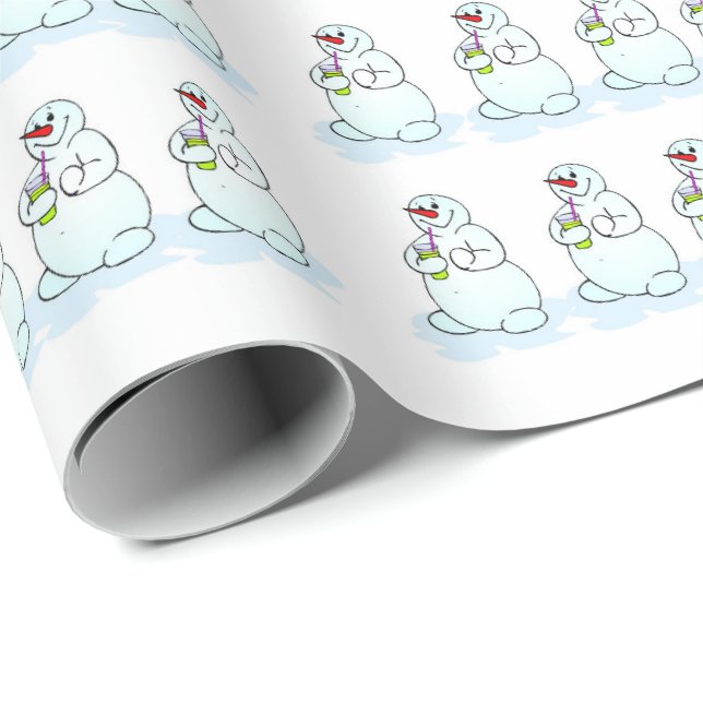 God jul Snögubbe Wrapping Papper Presentpapper (Rullad Hörn)