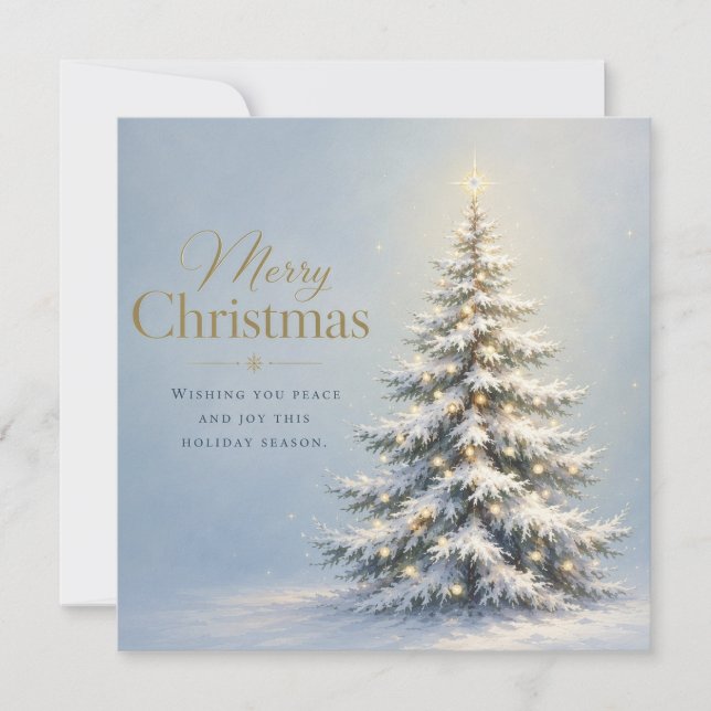 God Jul Snöig Tall Kort (Framsida)