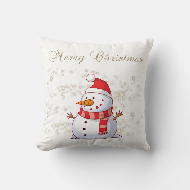 God Jul,Snöman,Gnistrar,Vit Kudde (Framsida)