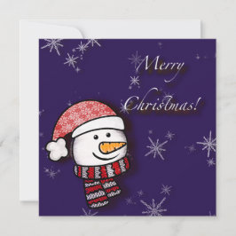God jul, snöman med stickade kläder