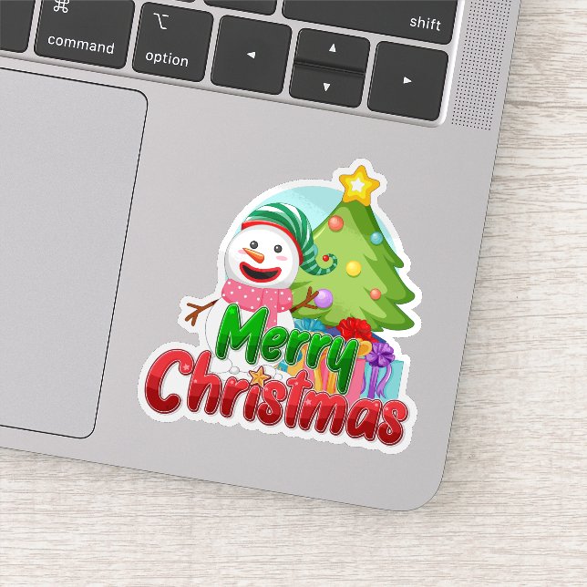 God jul snömannen dekal  (Detalj)