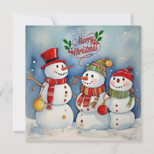 God Jul, Snömannen Firande Julkort