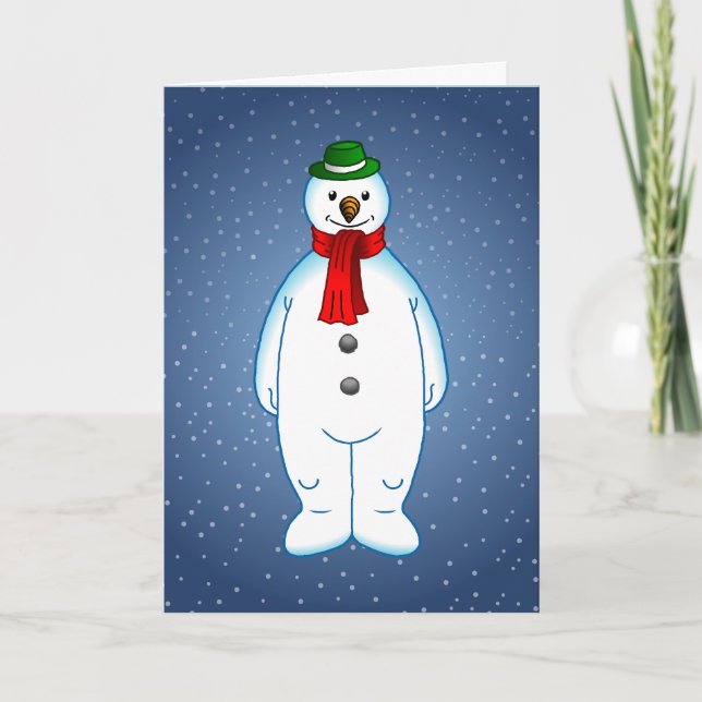 God Jul Snömannen Helgkort (Framsida)