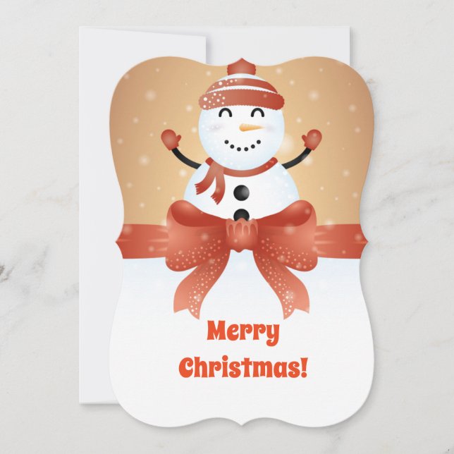 God Jul Snömannen Julkort (Framsida)