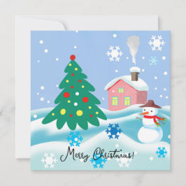 God jul snömannen  julkort