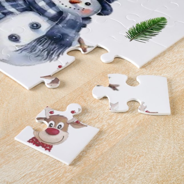 God Jul Snömannen Karamellstång Renar   Pussel (Sidan)