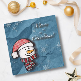 God jul, snömannen med stickade kläder