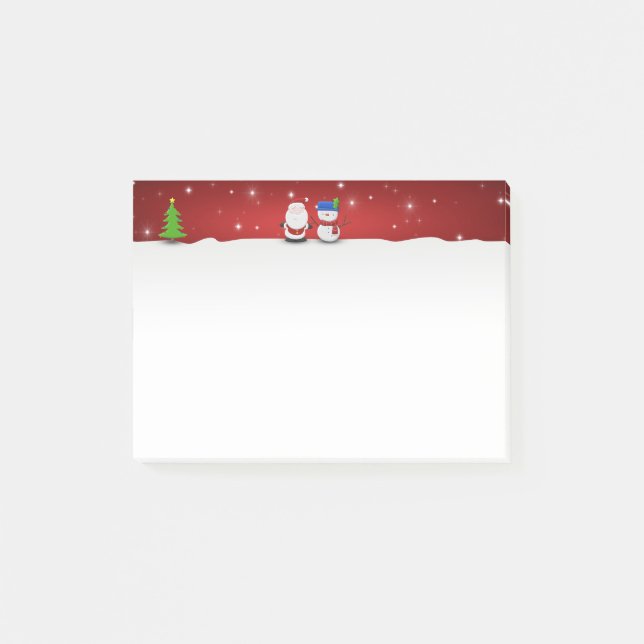 God Jul Snömannen och Tomte Post-it Block (Framsida)