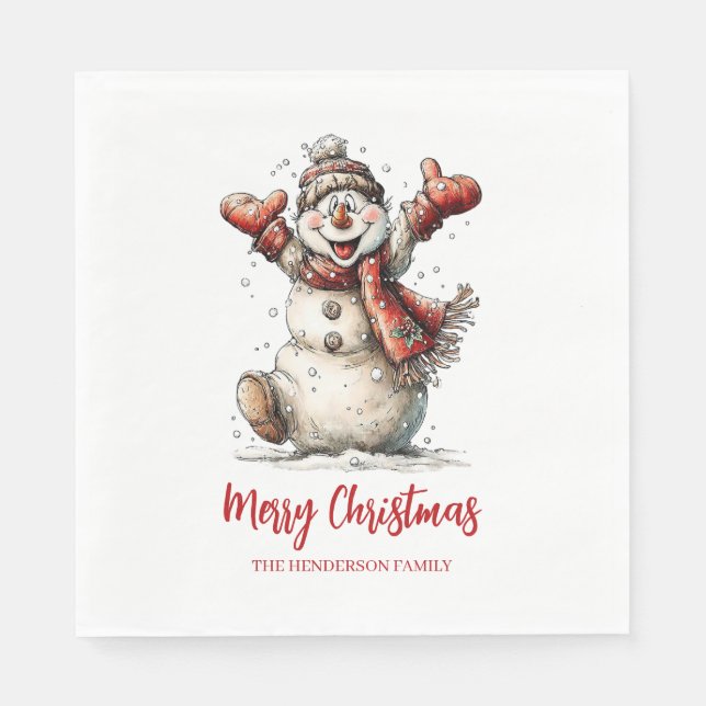 God Jul Snömannen  Pappersservett (Framsidan)