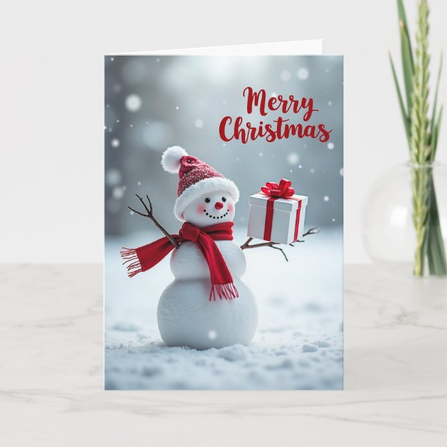 God Jul Snömannen Presentkort Kort (Framsida)