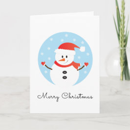 God Jul Snömannen Snöflingor Röda Kort