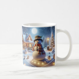 God jul Snömannen Snötäckt Träd Jul By Kaffemugg
