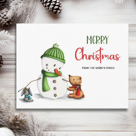 God Jul Snömannen  Vykort